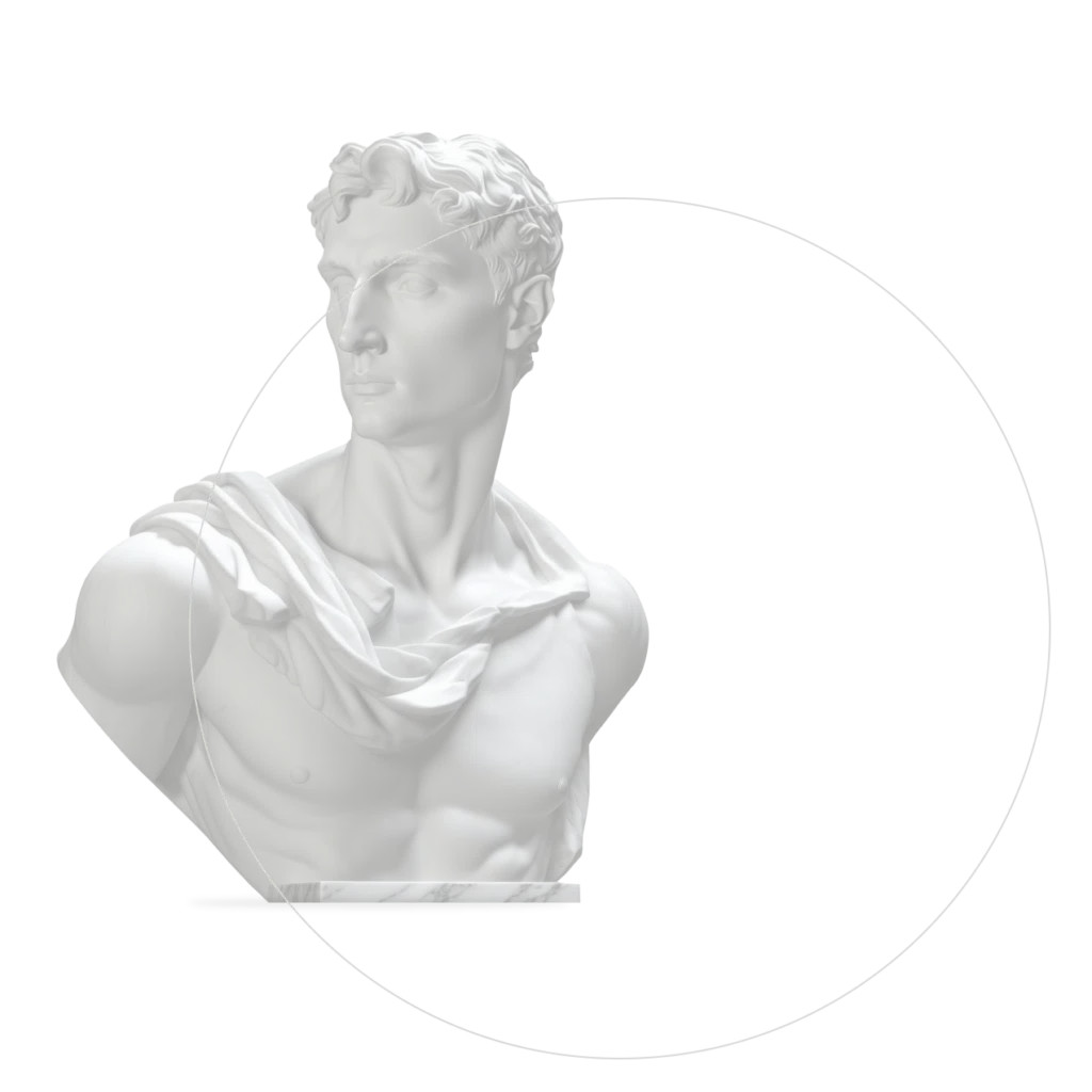 תמונה של פסל מסתכל לצד שמאל